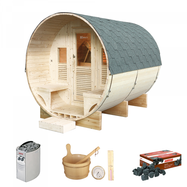 Sauna extérieur Gaïa Luna – Cabine vapeur 6 places & Terrasse – Image 5