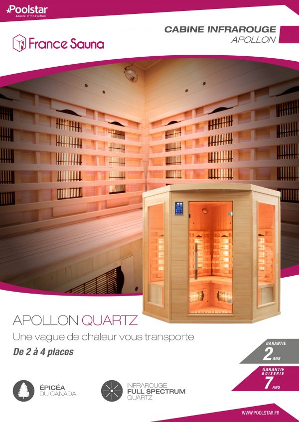 Sauna Infrarouge Apollon – Bois Massif & Quartz Premium 2 à 4 places