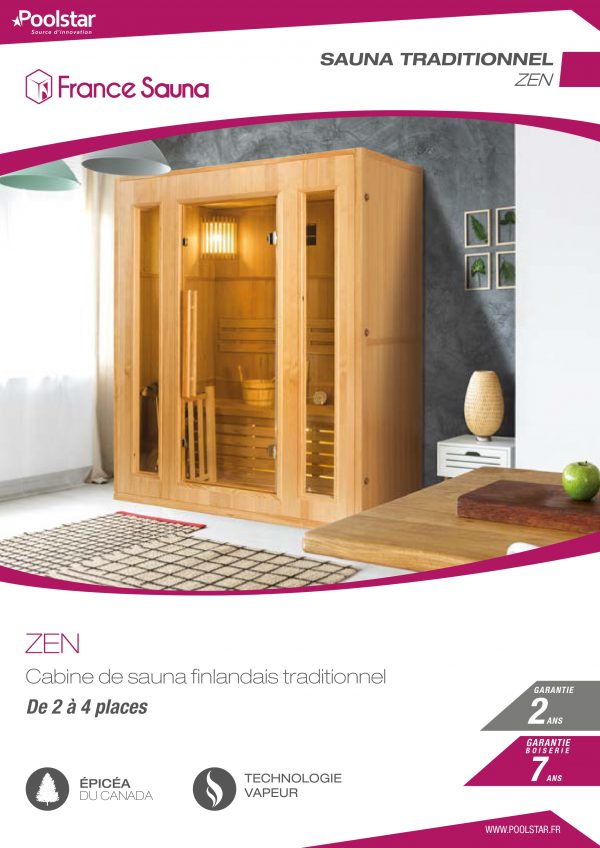 Sauna traditionnel ZEN – Cabine vapeur en épicéa du Canada 🌲2 à 4 places