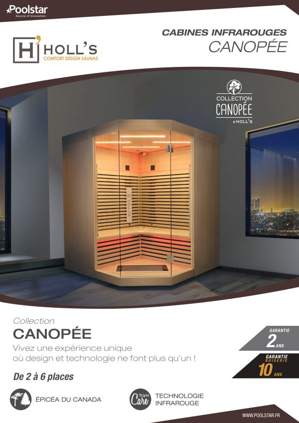 Sauna infrarouge Canopée – Cabine Infrarouge Triple Care & Bois d’Épicéa 2 à 6 places